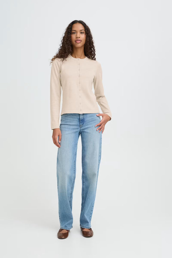 ICHI | Luls O Neck Cardigan - Oatmeal