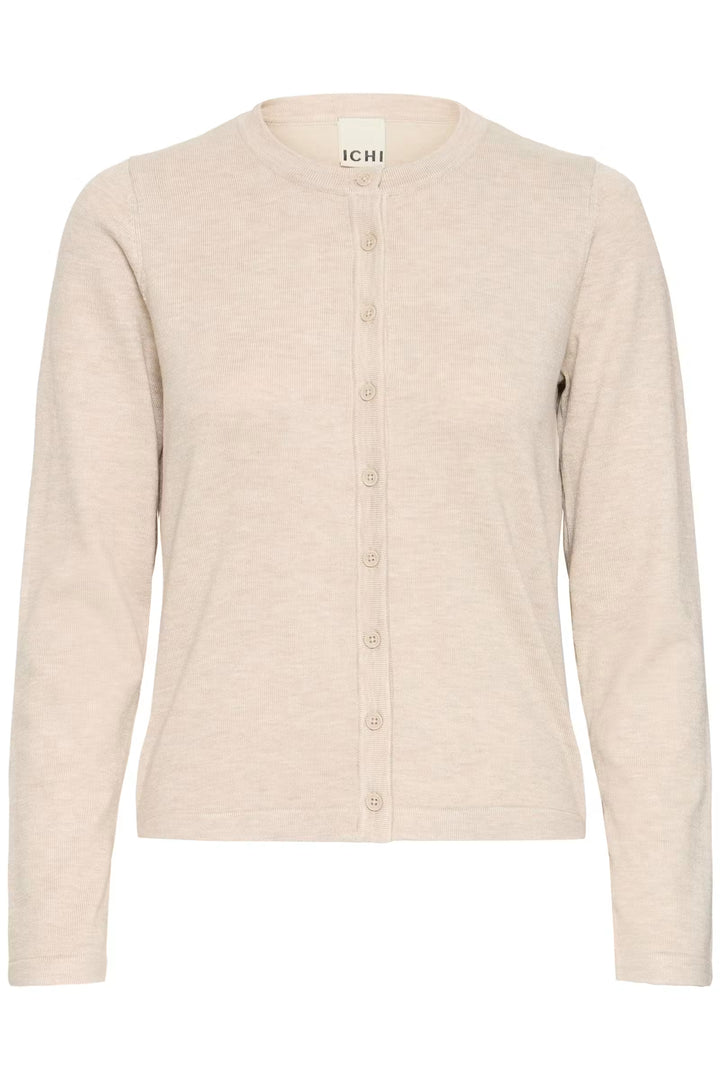 ICHI | Luls O Neck Cardigan - Oatmeal