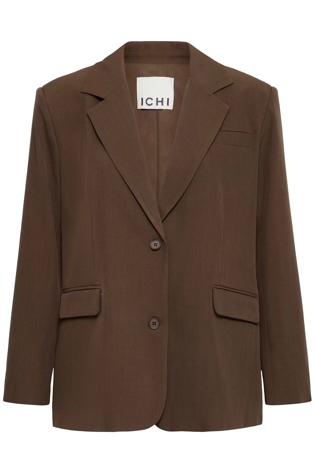 ICHI | Fava Oversized Blazer - Brown Melange