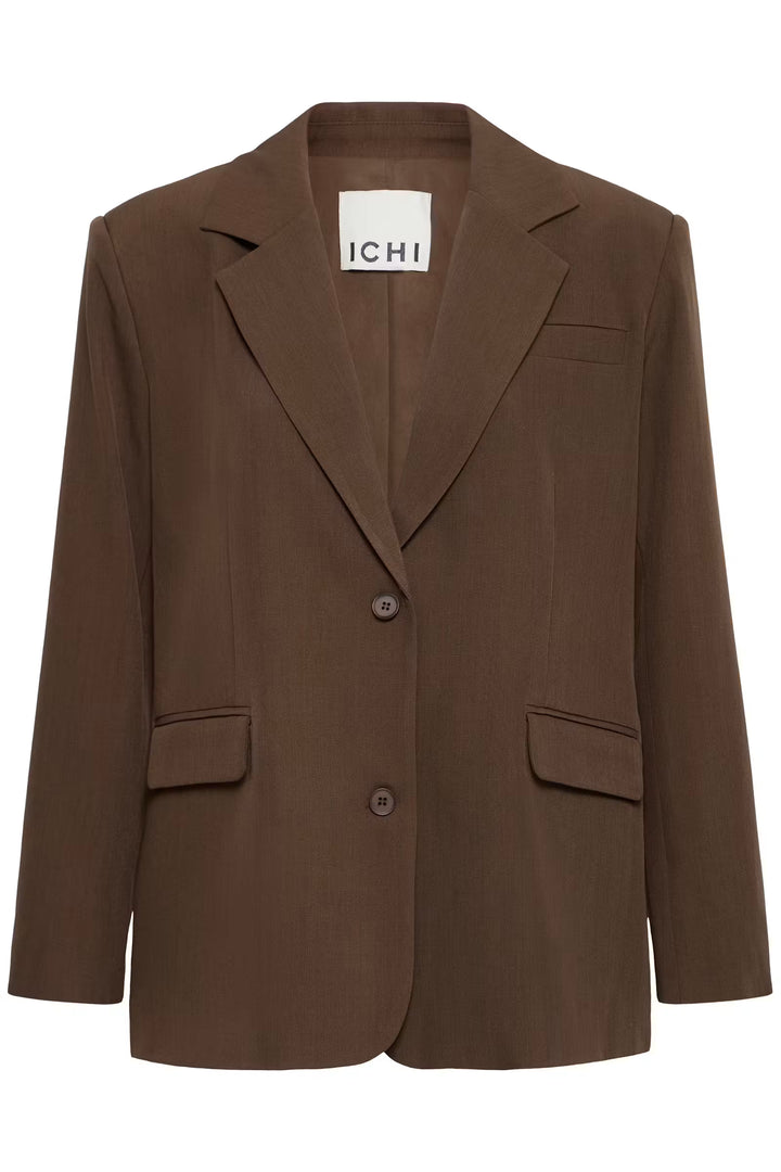 ICHI | Fava Oversized Blazer - Brown Melange