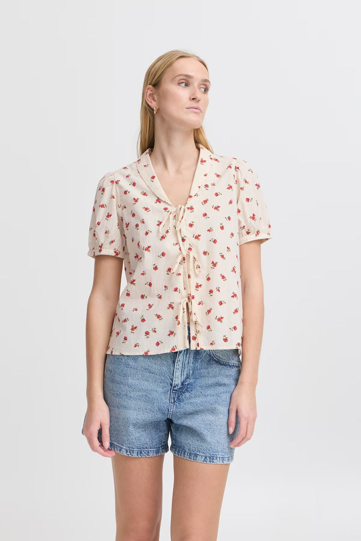 ICHI | Rosey Tie Blouse