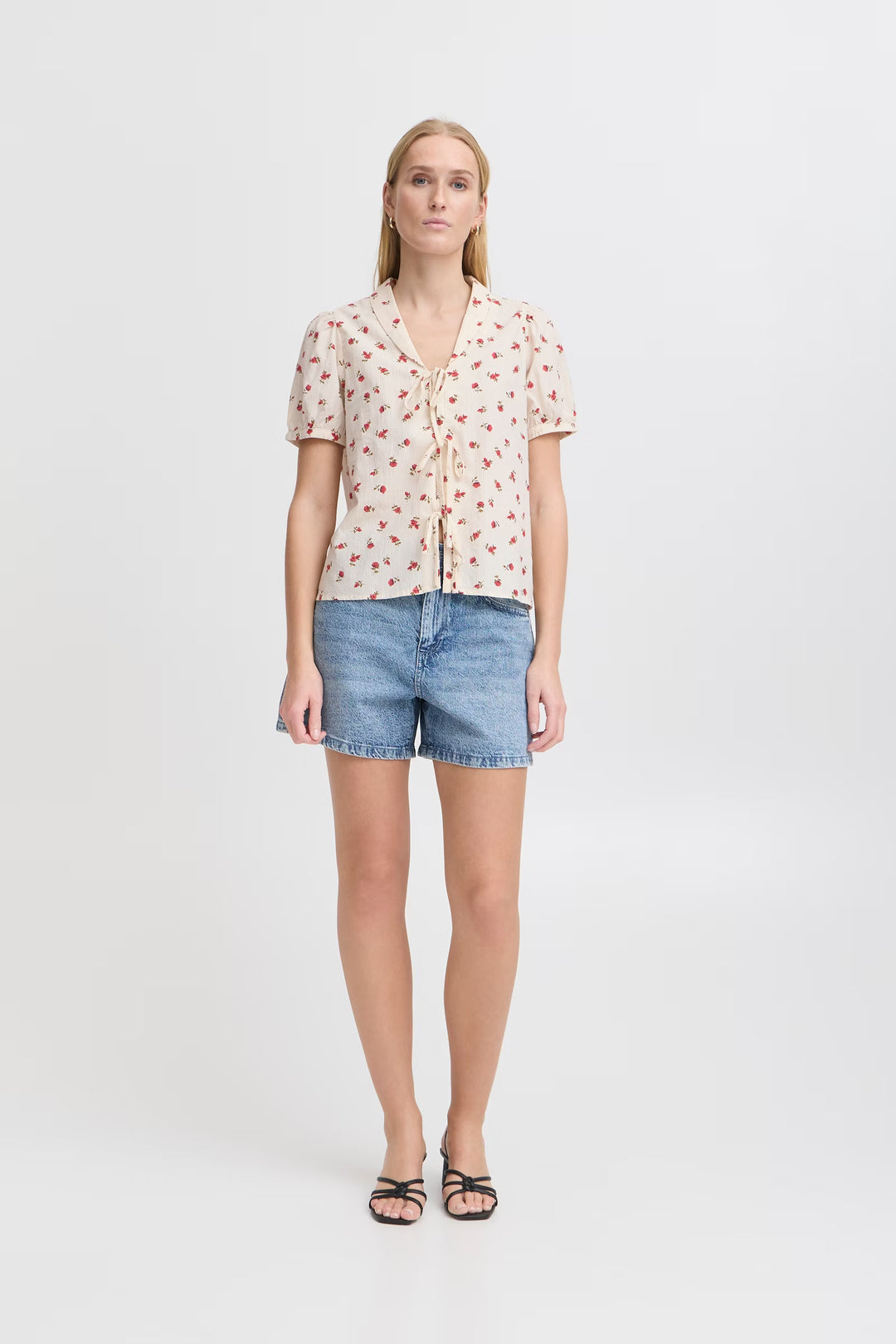 ICHI | Rosey Tie Blouse