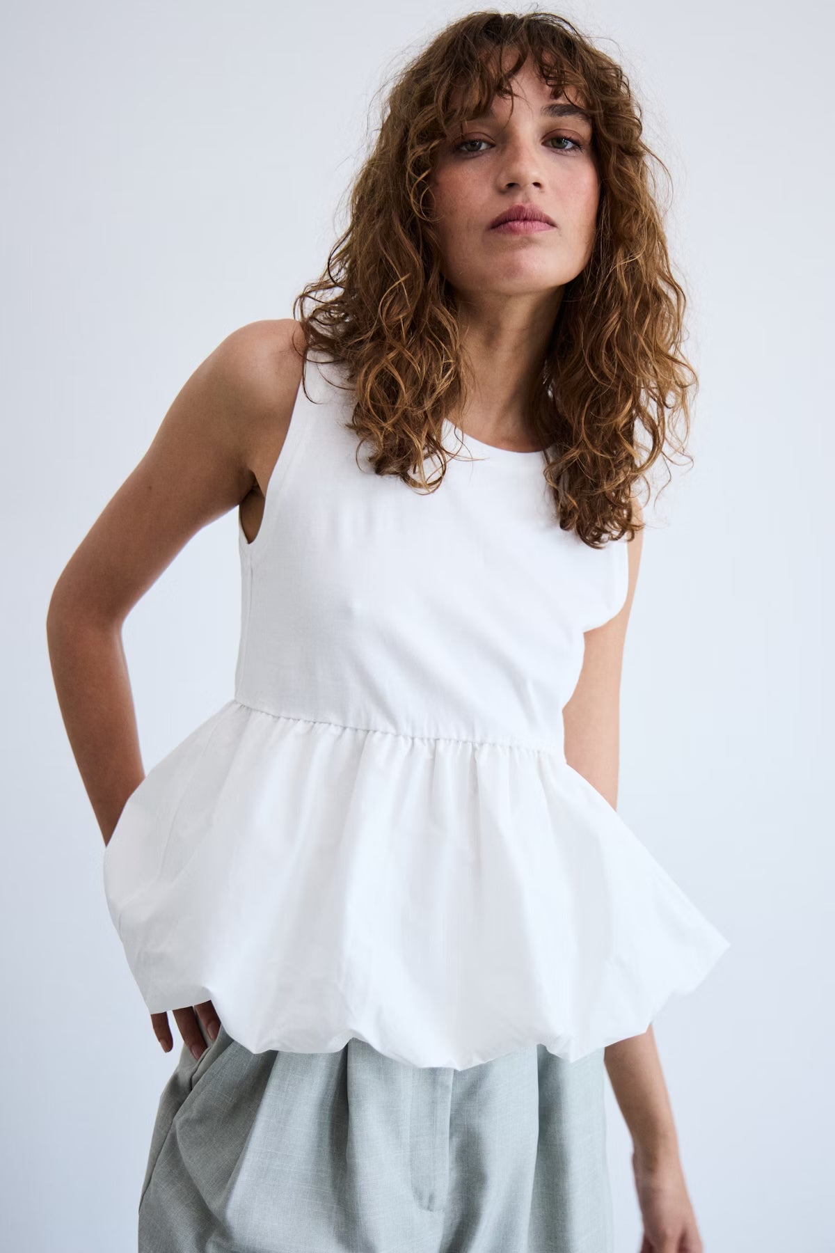 bubble hem tank top