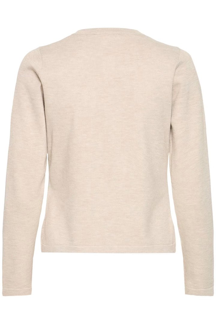ICHI | Luls O Neck Cardigan - Oatmeal