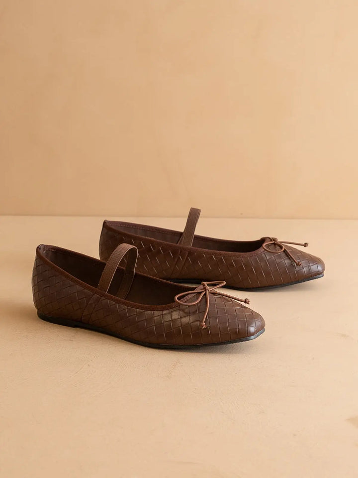 Logan Woven Ballet Flat - Mahogany