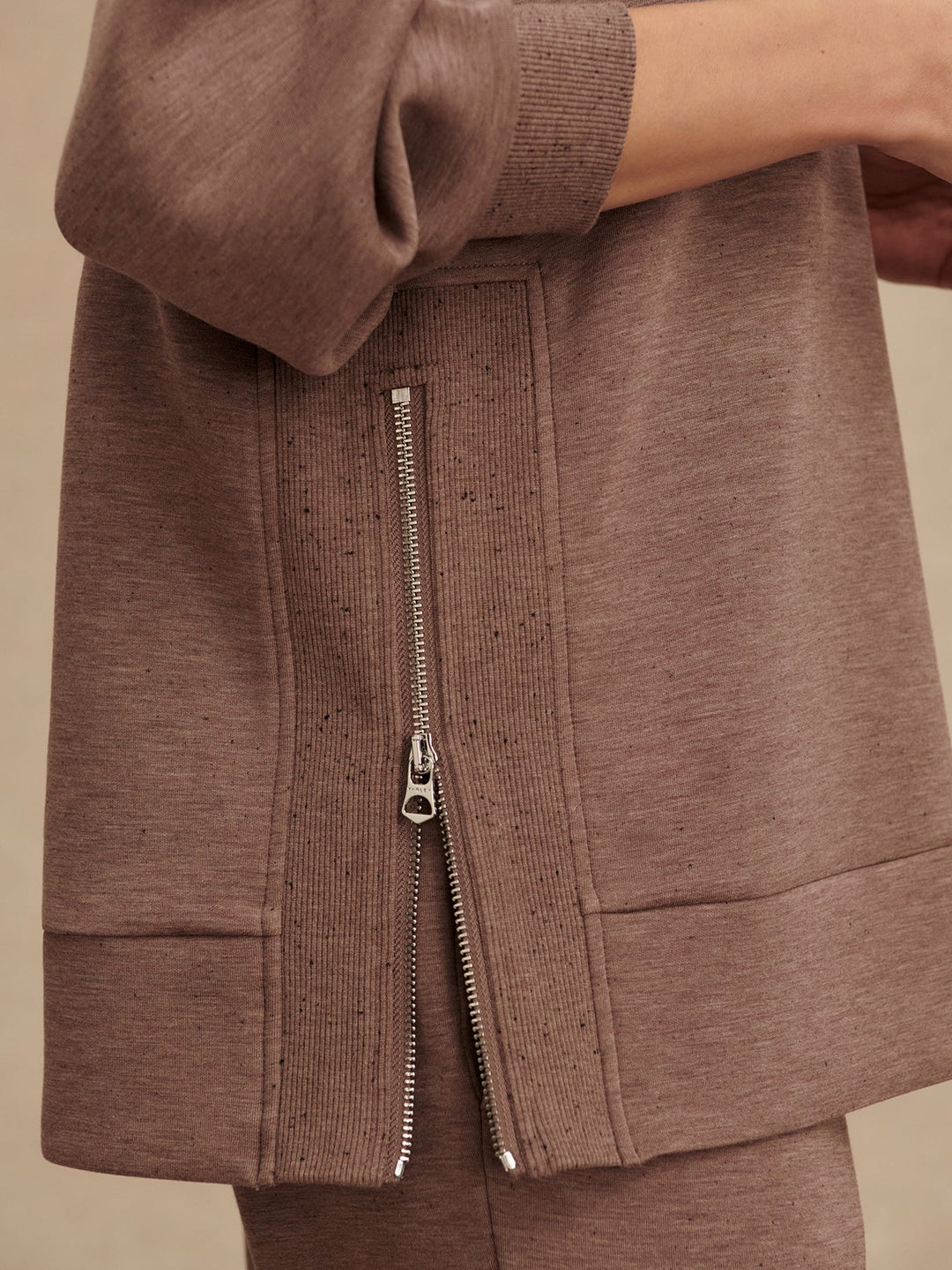 Varley | Nicole Boyfriend Sweat - Deep Taupe Marl Fleck