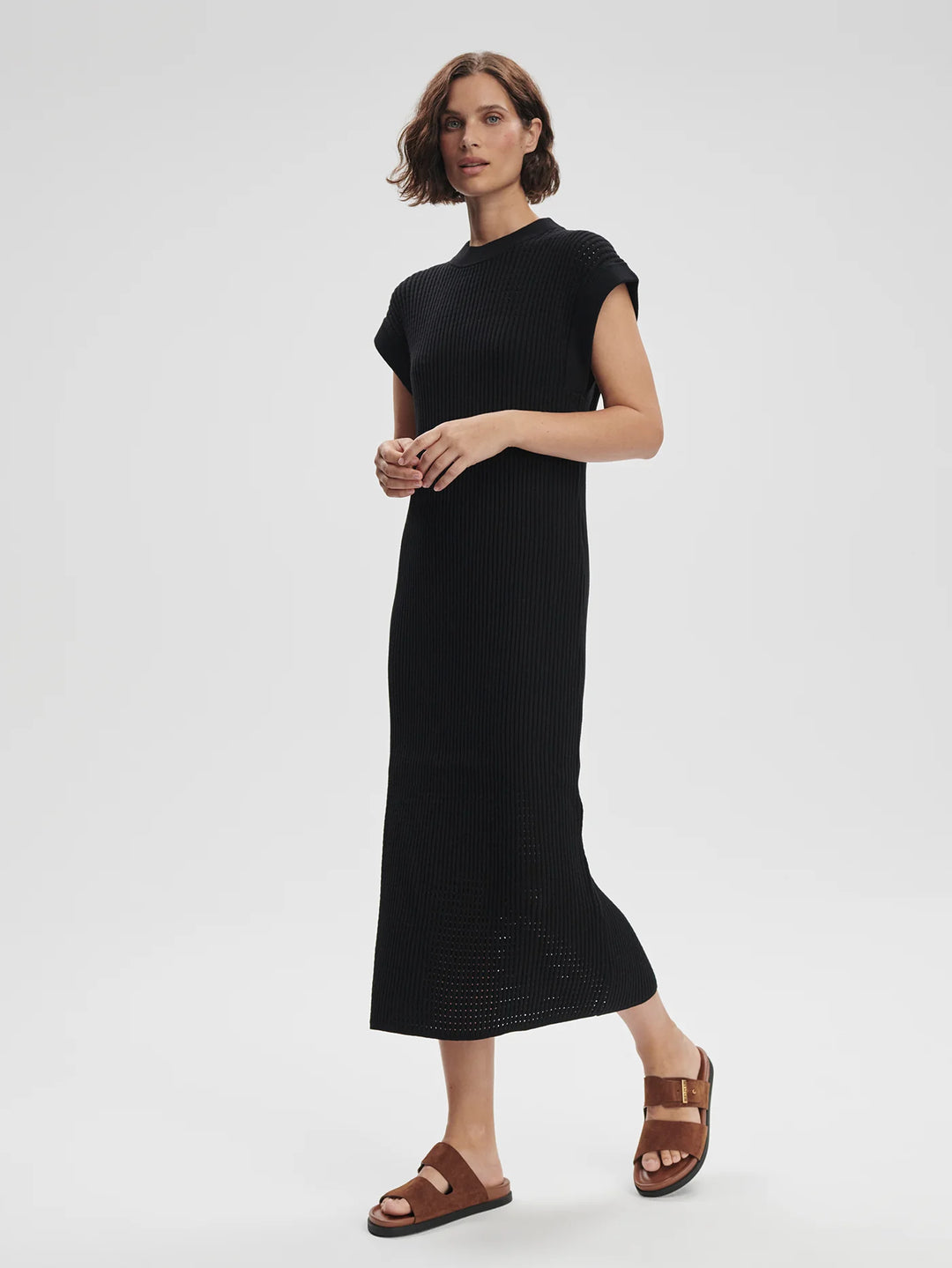 varley cheston relaxed knit dress Varley Cheston Relaxed Knit Dress - Black