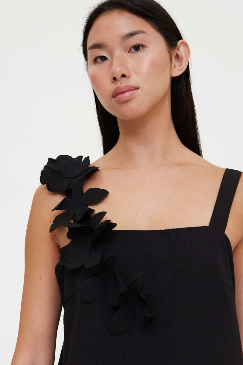 Wild Pony | Floral Applique Mini - Black