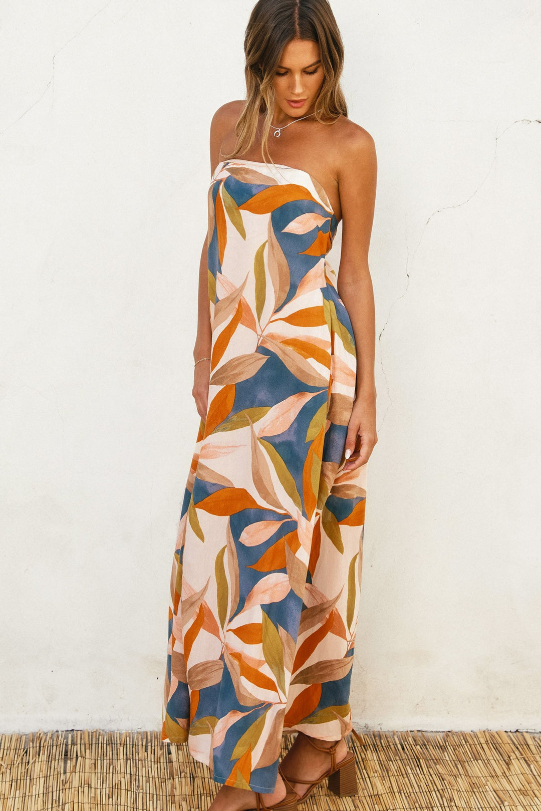 Destinations Floral Strapless Maxi