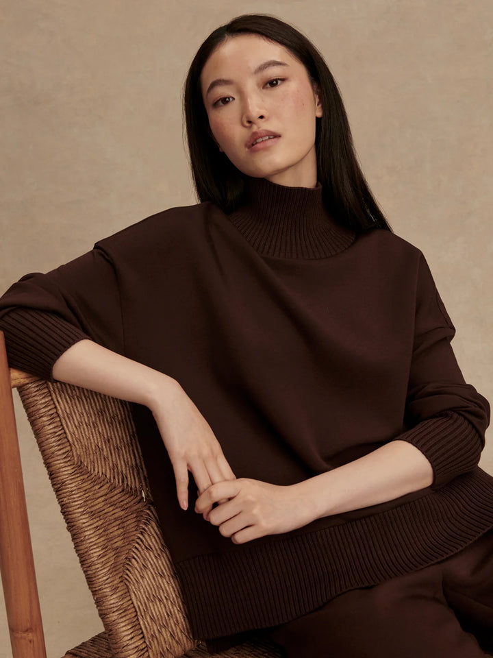 Varley | Barker High-Neck Sweater - Coffee Bean