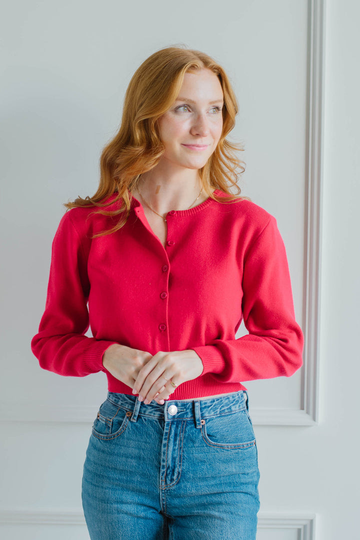 Ruby Red Knit Cardigan