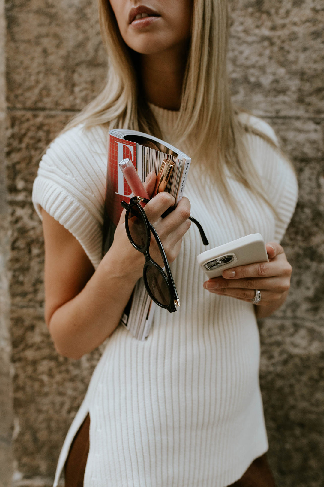 ICHI | Aerin Knit Tank - Ivory