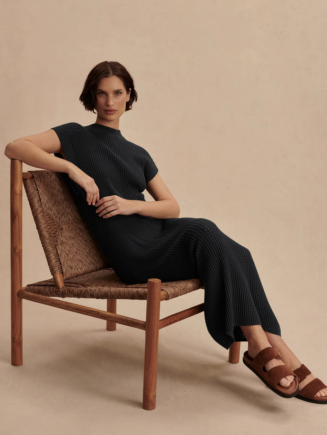 Varley | Cheston Relaxed Knit Dress - Black madaboutstyle Varley | Cheston Relaxed Knit Dress - Black madaboutstyle