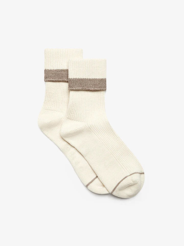 VARLEY | Kerry Plush Roll Top Sock -Egret/ Sandmarl