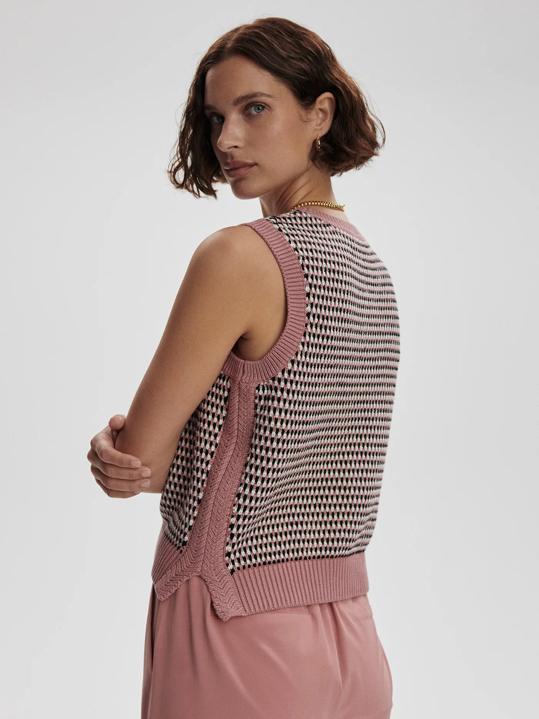 Varley | Knowles Textured Knit Vest - Woodrose