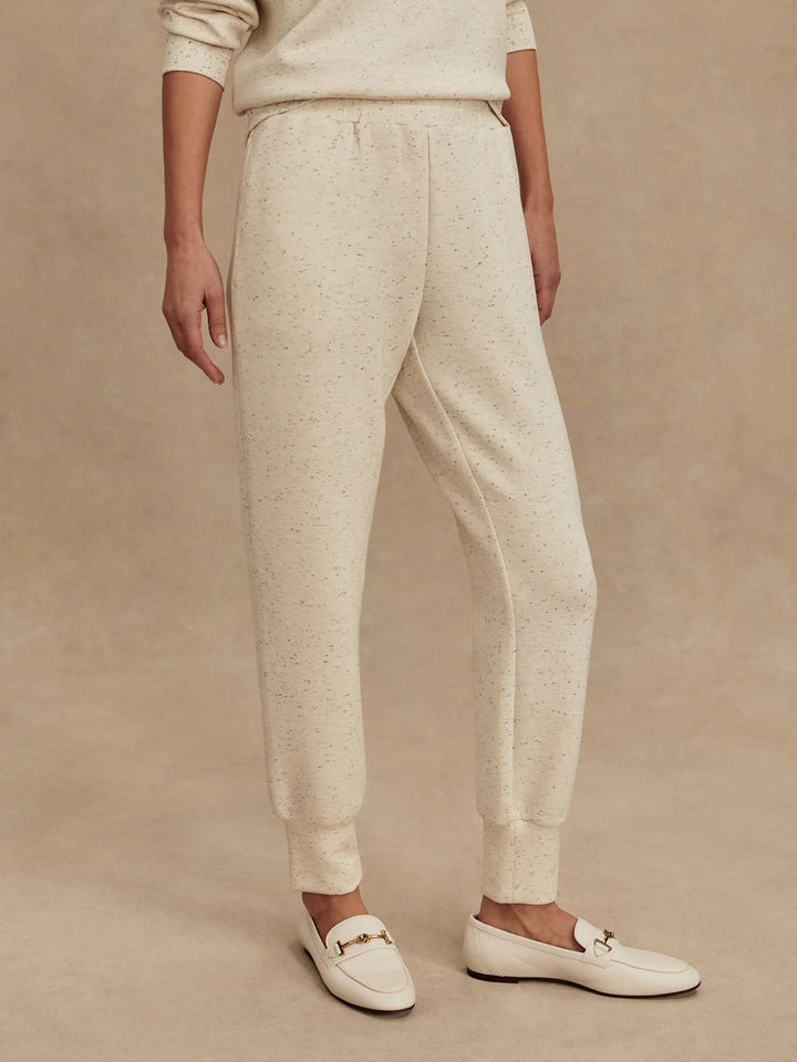 Varley | Slim Cuff Pant 25" - Ivory Marl Fleck