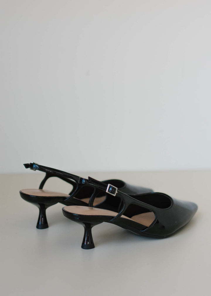 Bell Patent Kitten Heel - Black