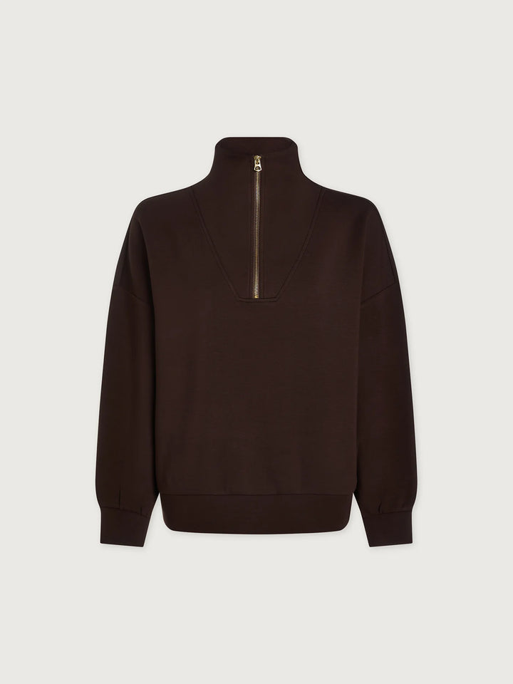 VARLEY | Hawley Half Zip Sweat - Coffee Bean