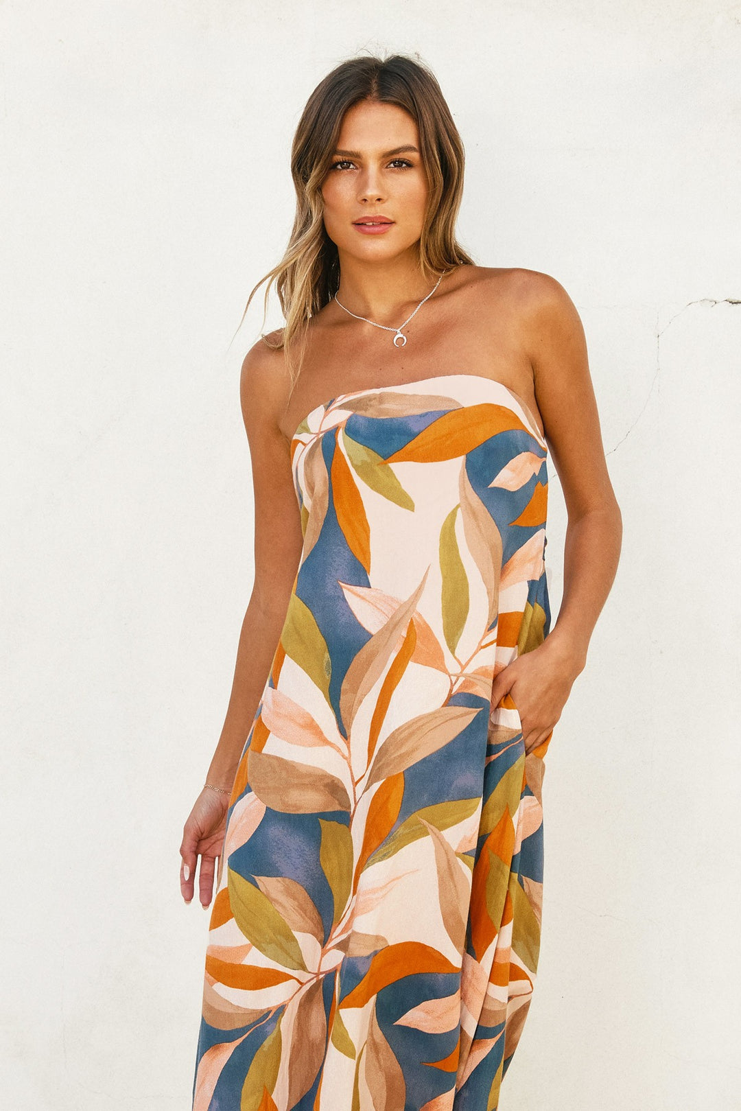 Destinations Floral Strapless Maxi