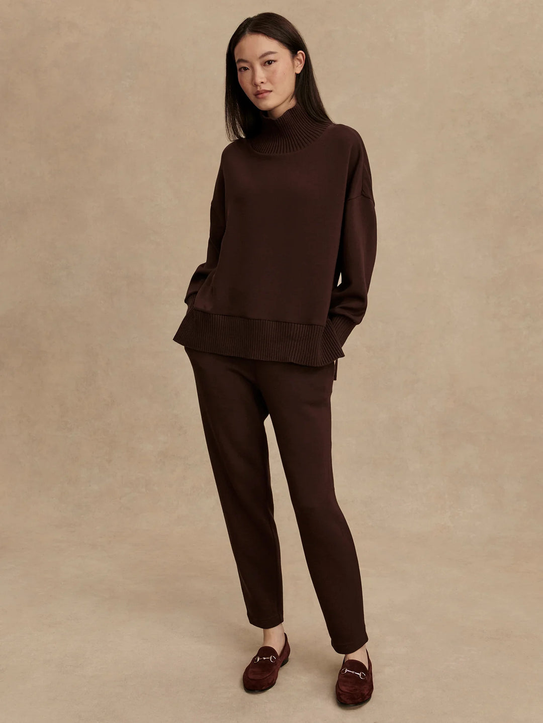 Varley | Barker High-Neck Sweater - Coffee Bean