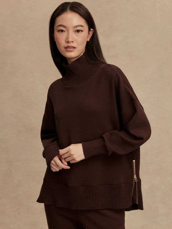Varley | Barker High-Neck Sweater - Coffee Bean