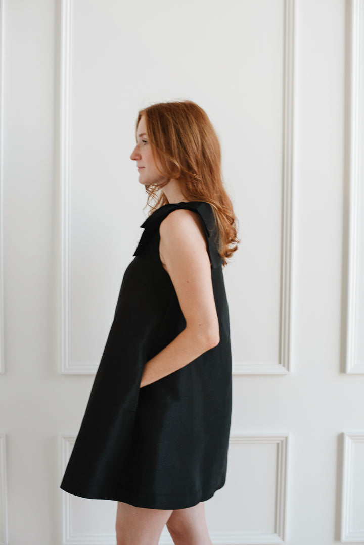 Alani Bow Mini Dress - Black