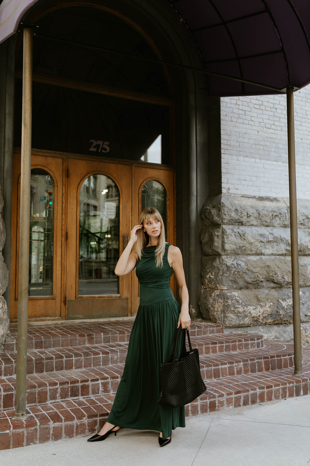Emerald Ruched Maxi