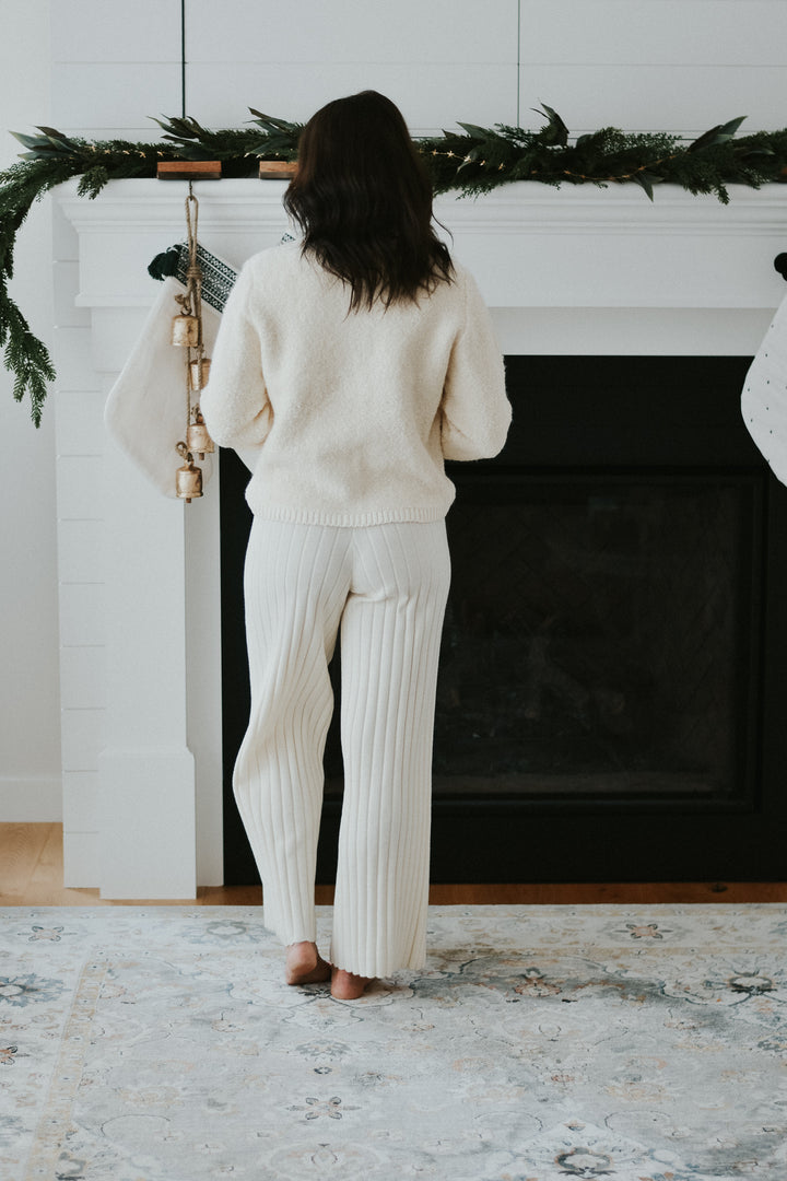 Ivory Ribbed Loungepant