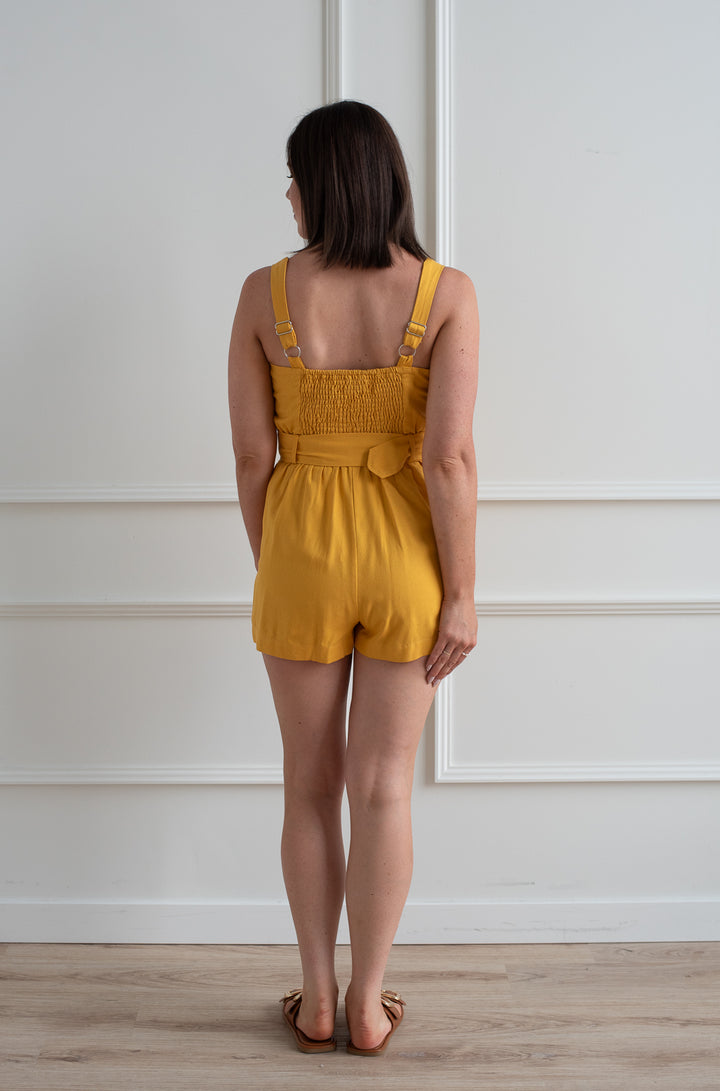 Marigold Linen Romper