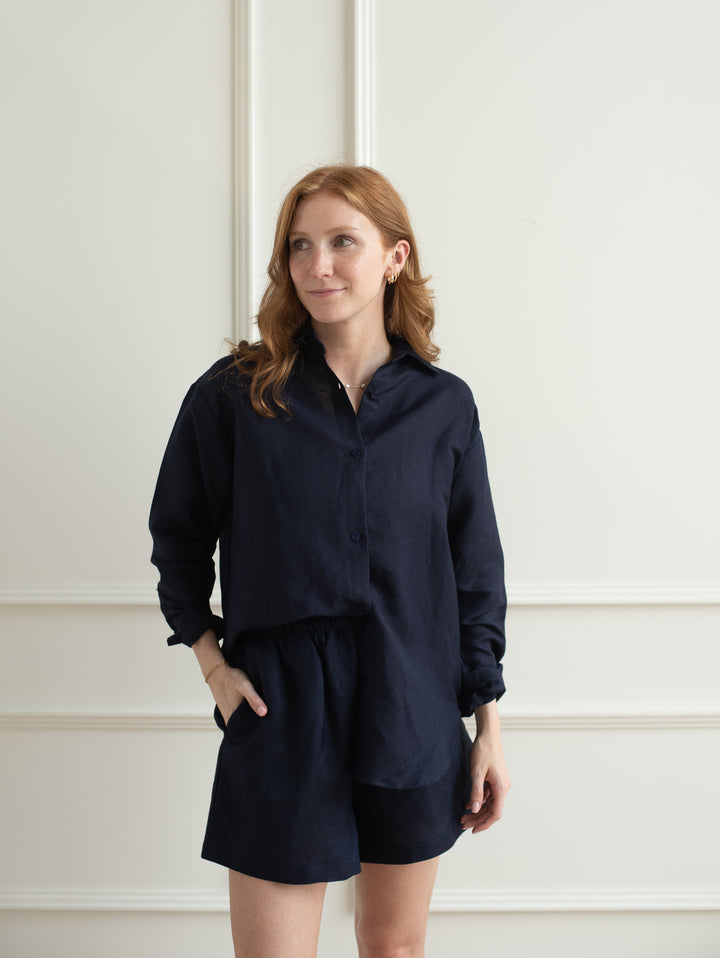 MAD Collection | Linen Button Down - Midnight Mare