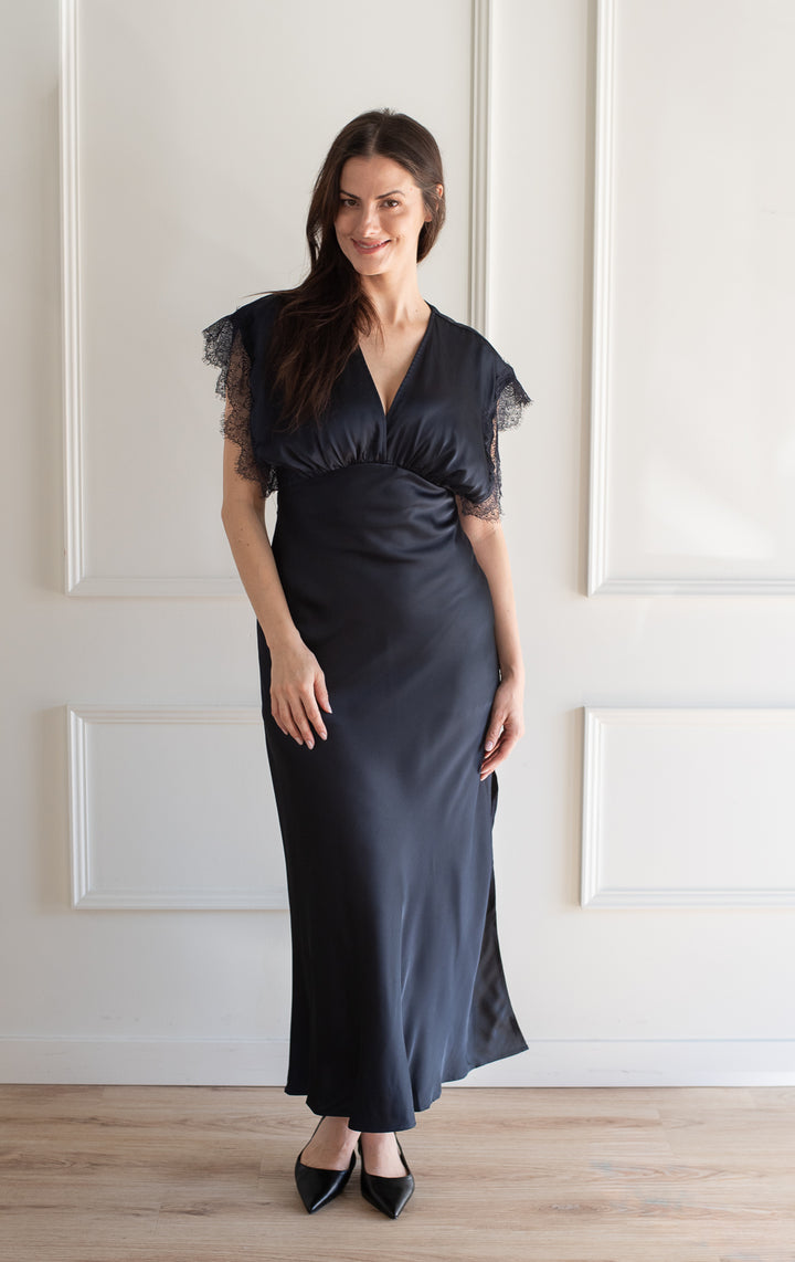 Navy V-neck Maxi