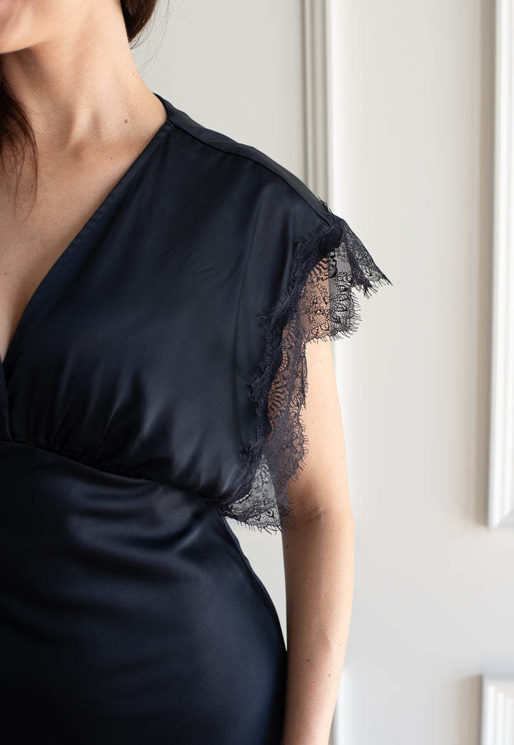 Navy V-neck Maxi