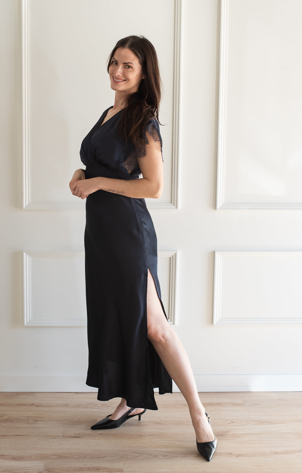 Navy V-neck Maxi