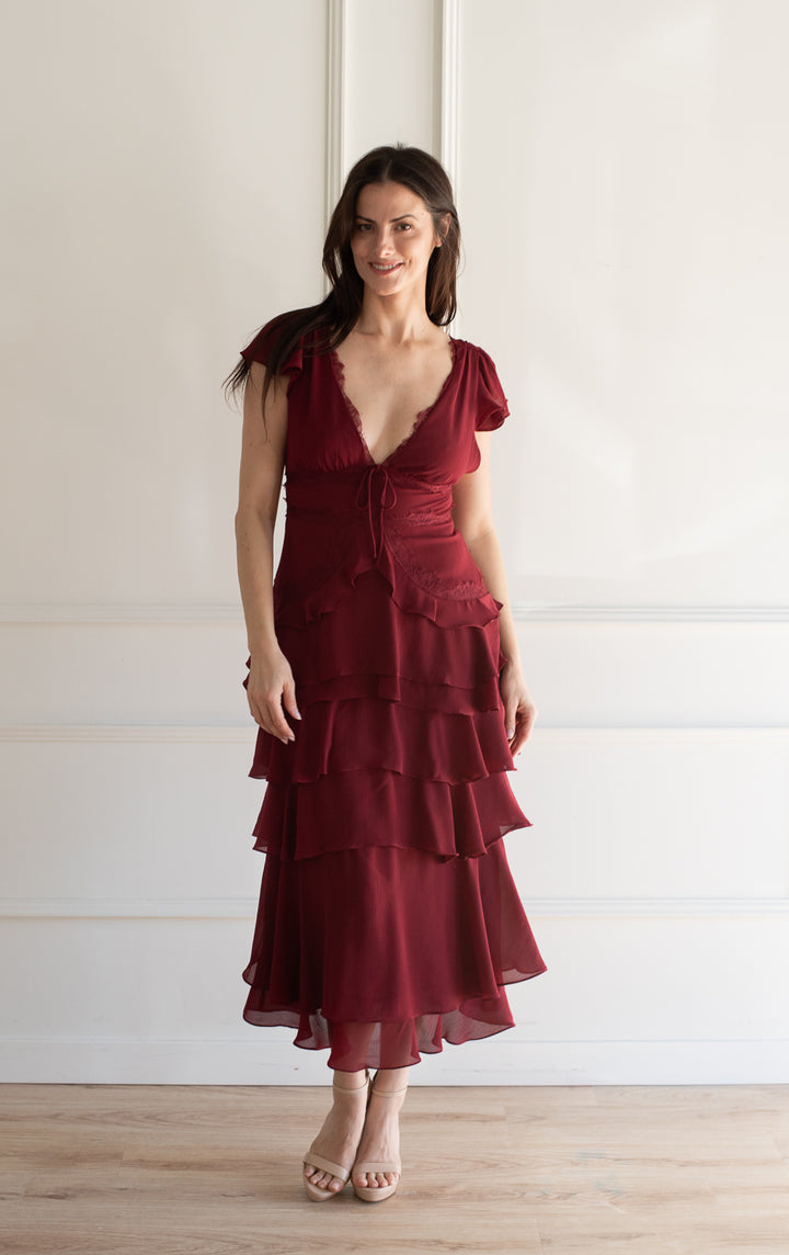 Tiered Plunge Midi - Wine