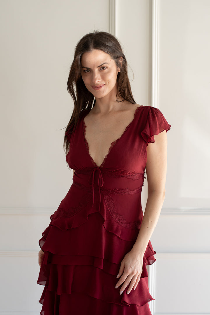 Tiered Plunge Midi - Wine