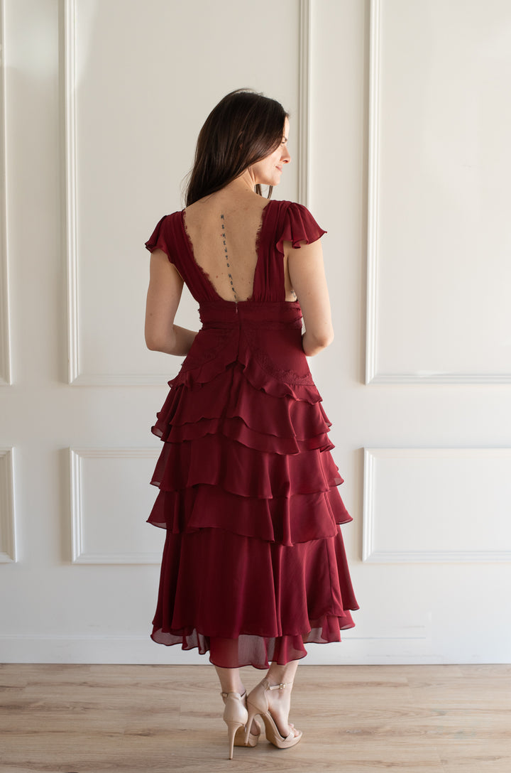 Tiered Plunge Midi - Wine