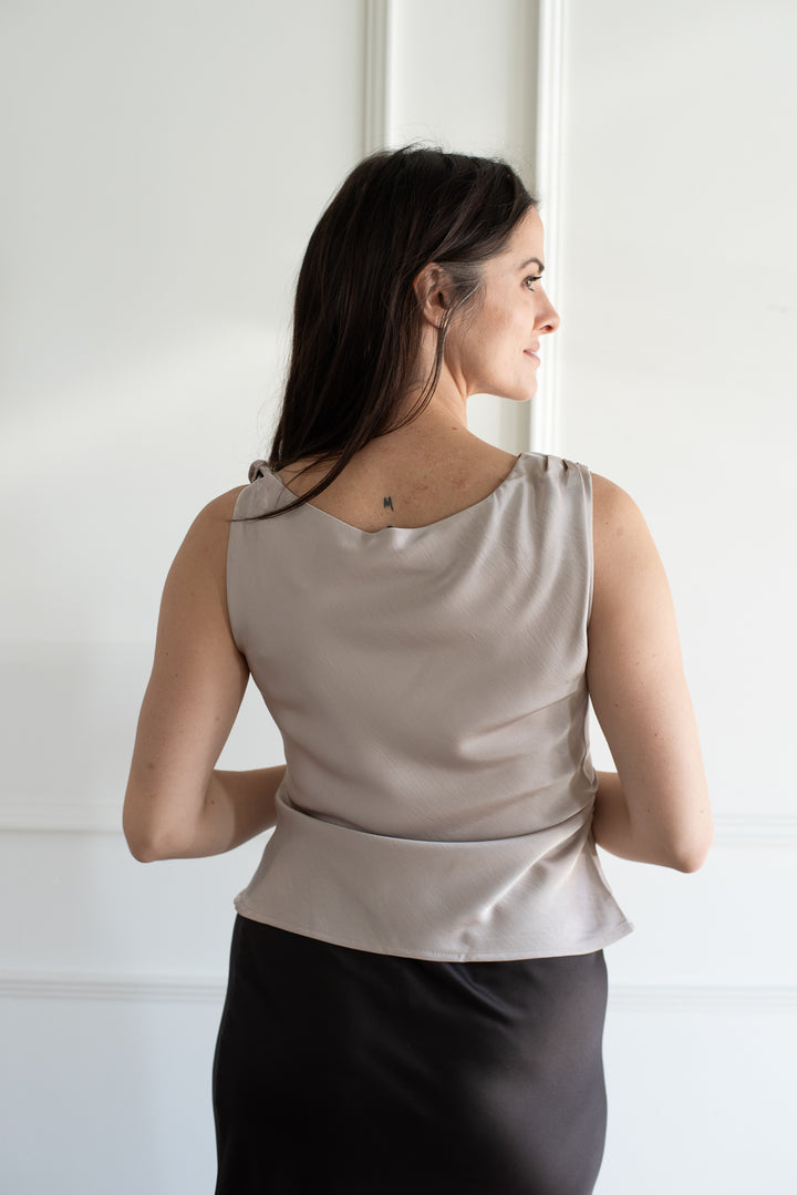 Draped Tank Blouse - Dove