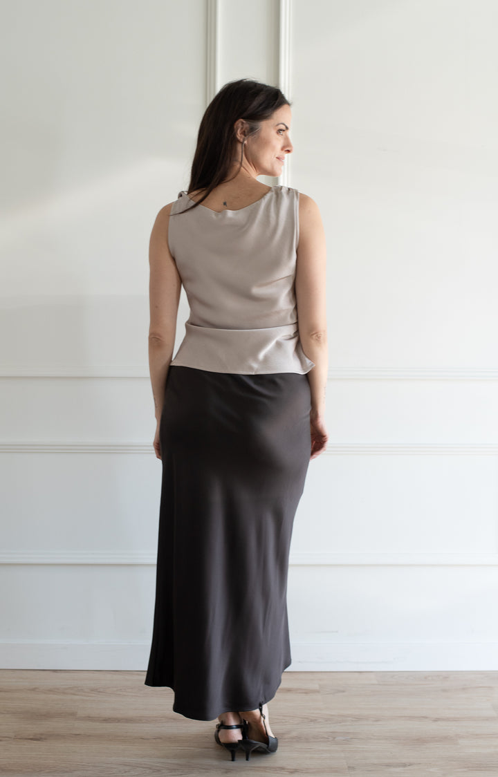 Draped Tank Blouse - Dove