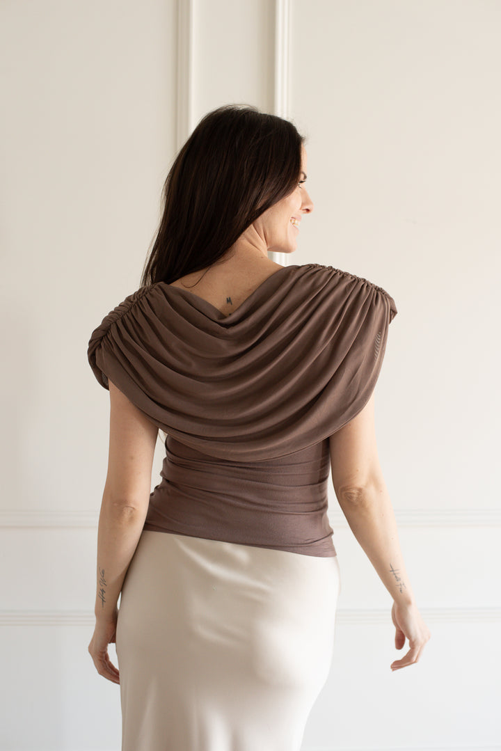Cowl Cape Tank - Mocha