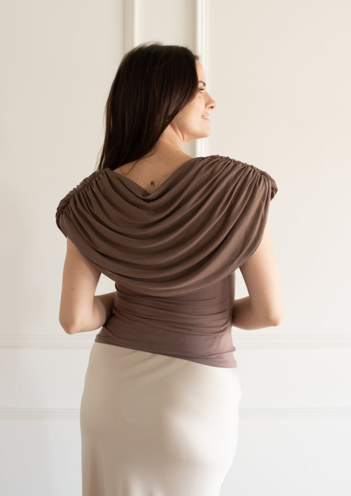Cowl Cape Tank - Mocha