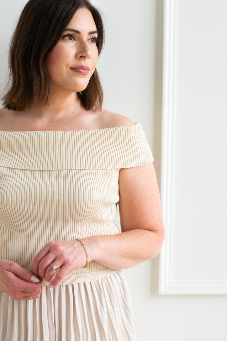 Willa Off The Shoulder Midi - Cream