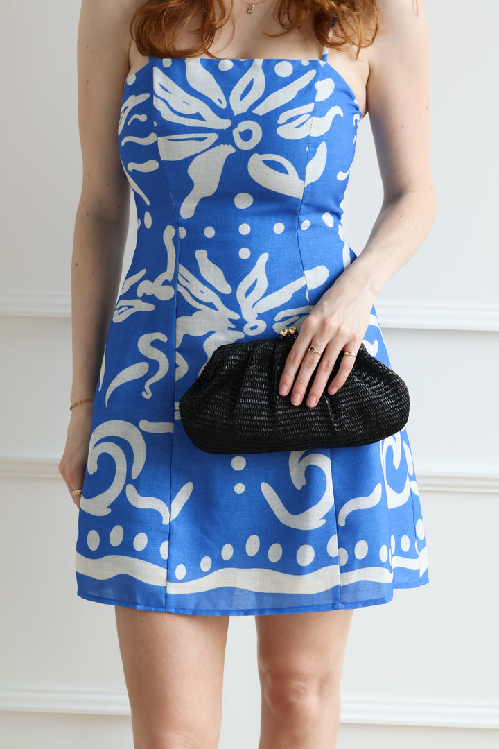 Triana Straw Clutch - Black