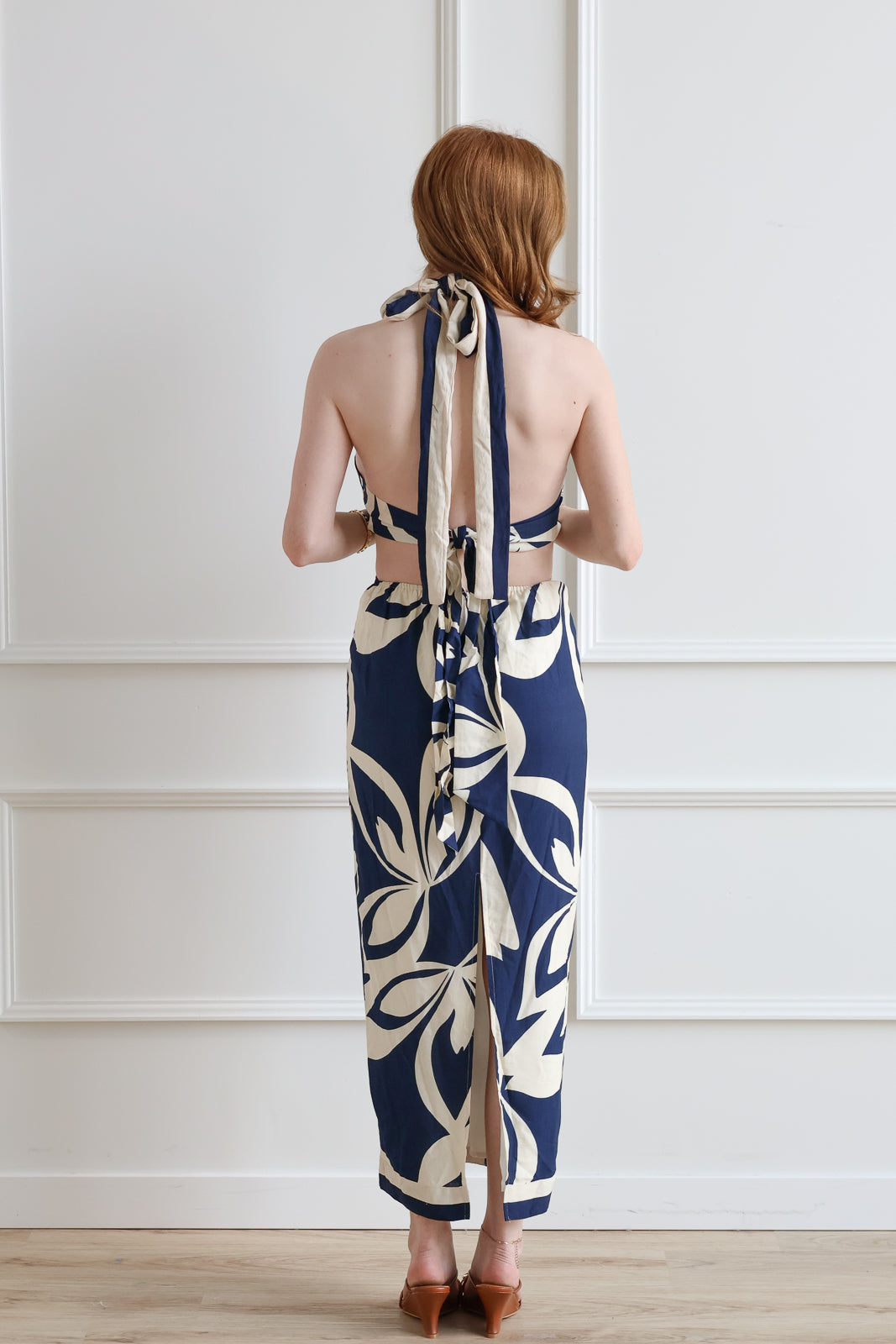 Summer Floral Halter Midi
