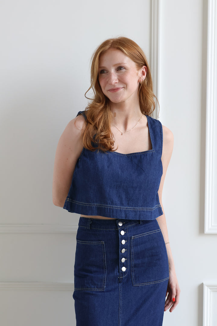 Dark Denim Cropped Tank