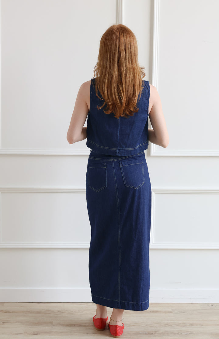 Dark Denim Cropped Tank