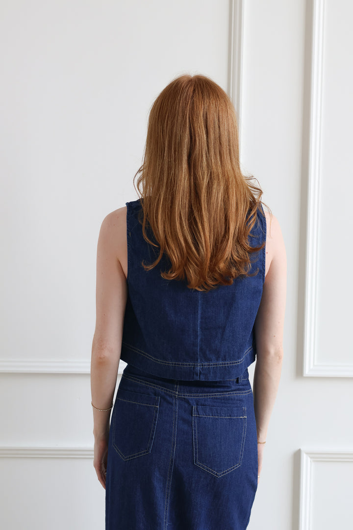 Dark Denim Cropped Tank