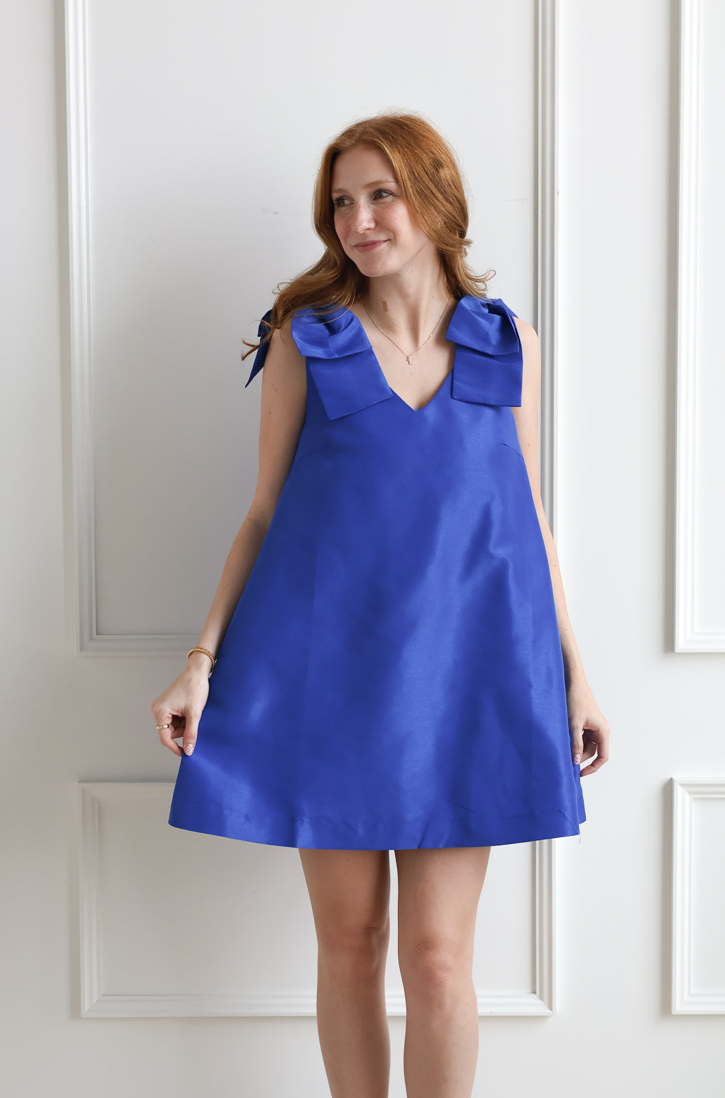 Alani Bow Mini Dress - Cobalt Blue