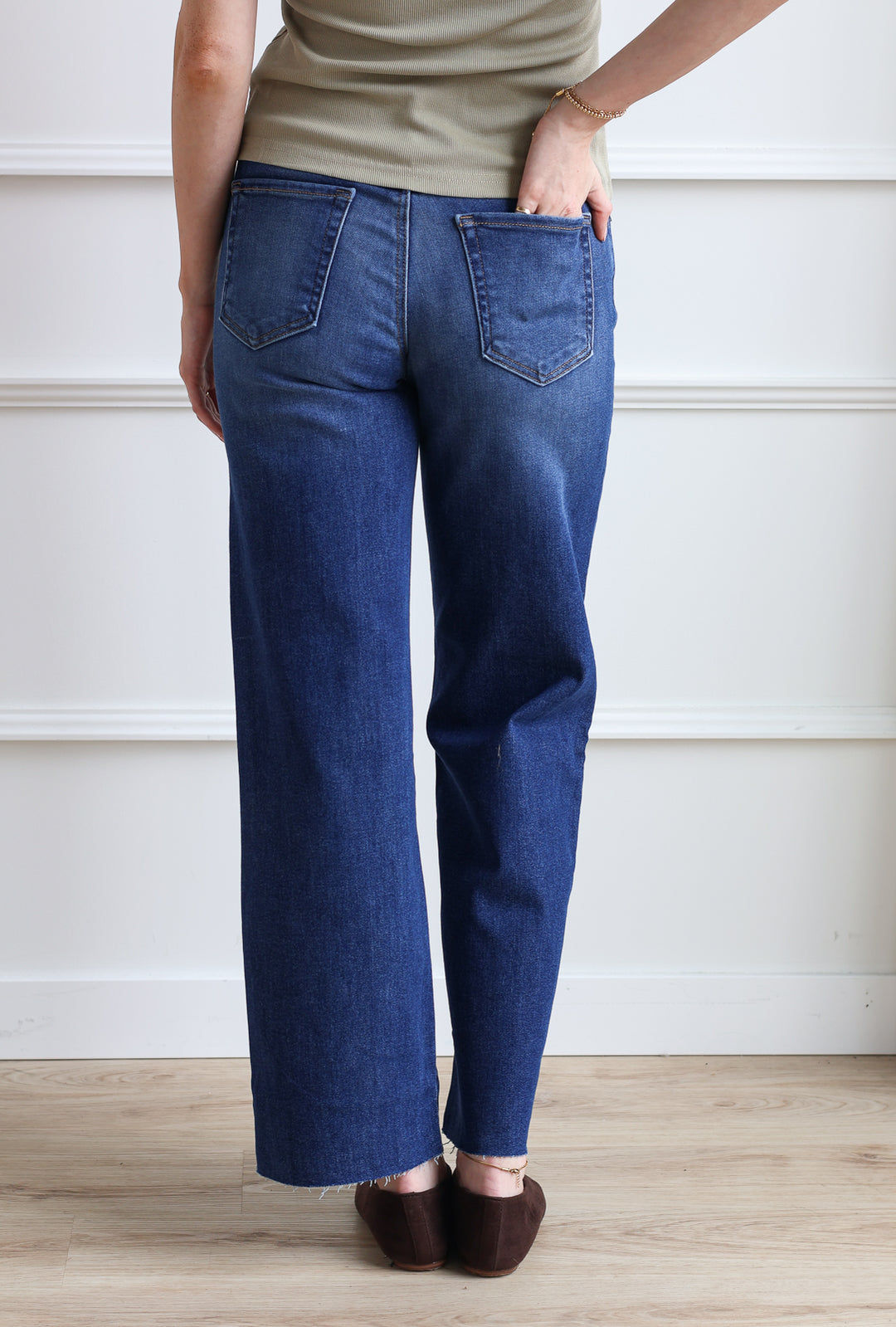 Just Black | Slim Palazzo Scissor Cut Dark Denim