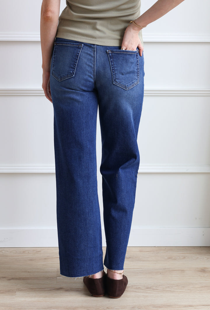 Just Black | Slim Palazzo Scissor Cut Dark Denim