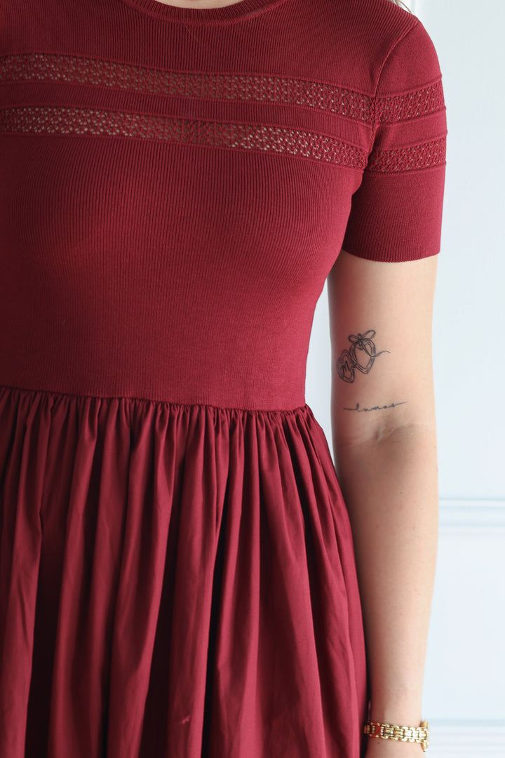 Oxblood Mixed Media Midi